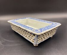 Chinese Qing 19th Century Reticulated Porcelain Planter / Bonsai Tree Pot