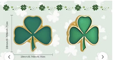 2pc Green Shamrock Enamel Pin