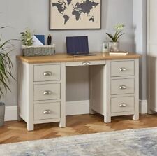 Cotswold Grey Painted Large Twin Pedestal Desk - CG53