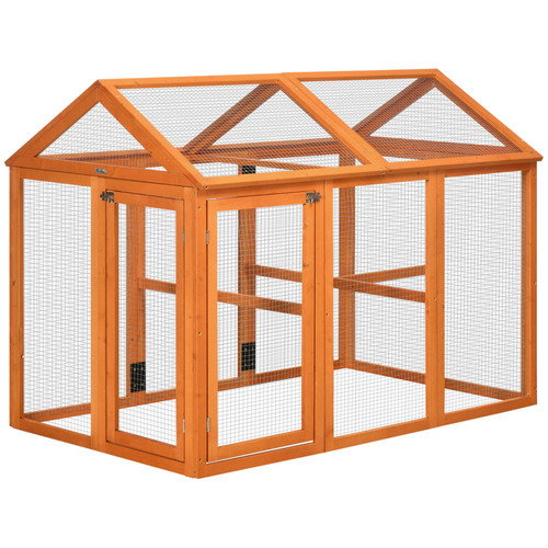 Pawhut wooden chicken coop - wooden, run