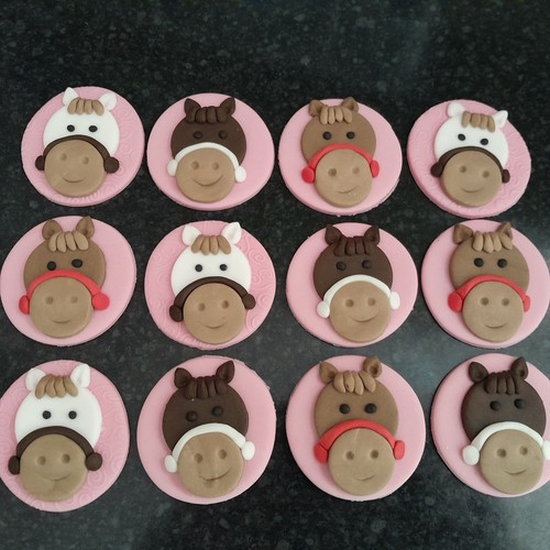 Horse riding edible fondant - horse,
