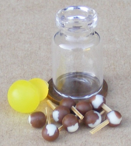 Dolls house glass jar - house,