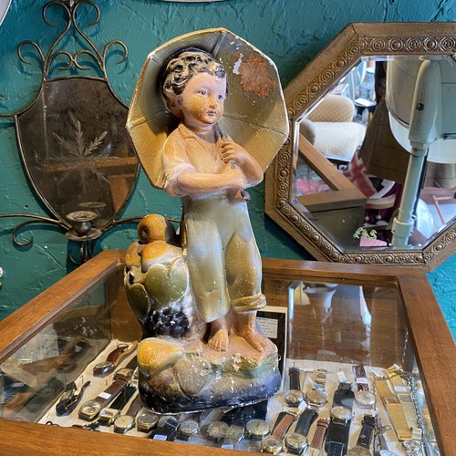 Large chalkware art deco - large, boy