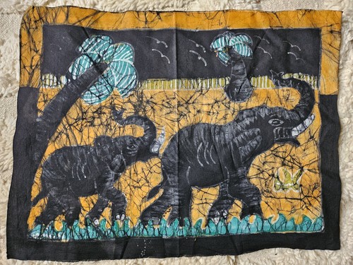 African batik wall art signed - african,