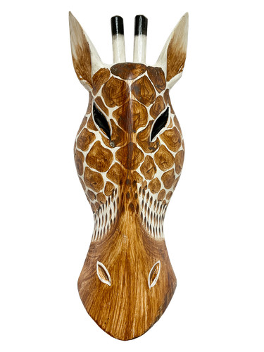 Giraffe mask wooden hand - wooden,