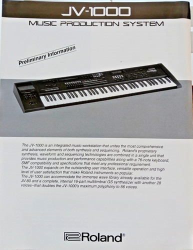 Roland brochure for - brochure, jv-1000