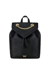Victoria's Secret | Pebbled V-Quilt | Angel Backpack | Black with Gold Chains