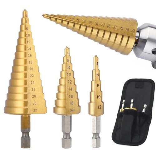 3pcs hss step drill bit - drill,