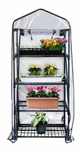 4 Tier Wire Shelf Mini Portable Greenhouse PVC Cover Metal Frame 27" x 18" x 63"