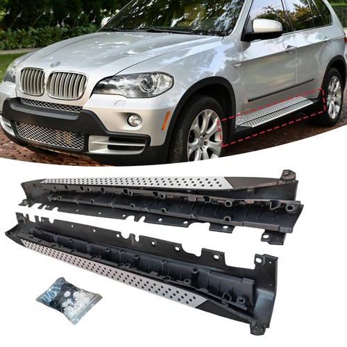 Silver aluminium side steps - aluminium,
