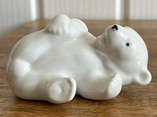 Vintage John Jenkins White Porcelain Polar Bear Cub Ornament Figure 3.5”