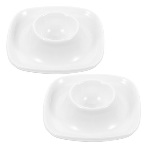2pcs white ceramic egg rack - ceramic,