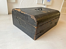 Victorian Campaign writing LEather slope desk box Solid Wood Mahogany 19thC