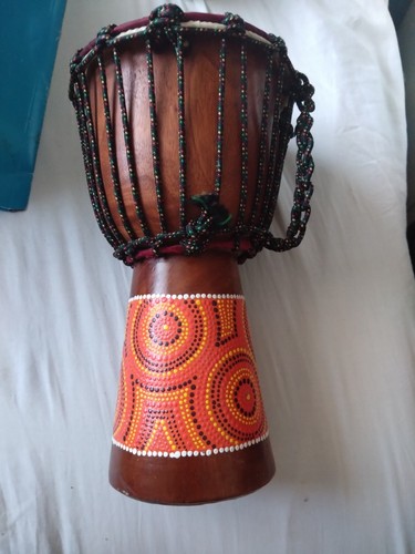 Rope tuned wooden djembe - wooden,