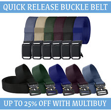 Quick Release Work Belt Tactical Men Army Webbing Nylon Military Waist Belt