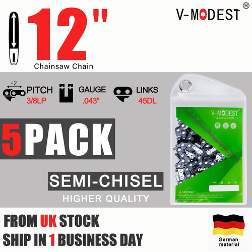 5pack chainsaw chain - 12",