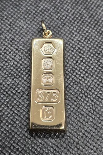 9ct yellow gold ingot pendant - 9ct,