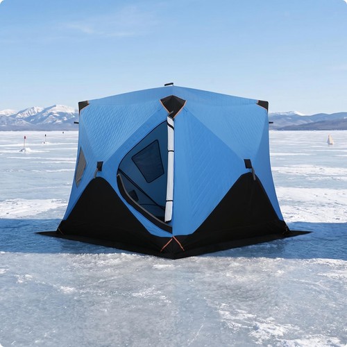 Ice fishing tent with carrying