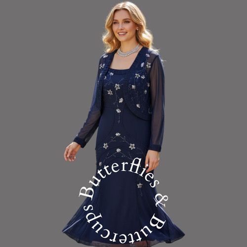 Chesca size navy beaded - size,