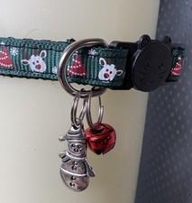 CHRISTMAS PET COLLAR WITH BELL & TAG FOR SMALL DOG/CATS /RABBIT ADJUSTABLE 