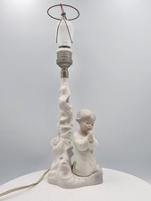 Lladro table lamp kneeling praying protective angel