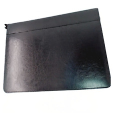 A4 Conference Folder Business Zip Portfolio Top Genuine Black Leather Document
