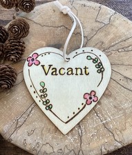 Handmade Toilet Engaged Vacant Double Sided Wooden Hanging Door Sign