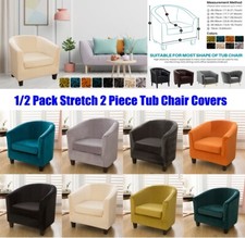 2-Piece Tub Chair Covers Stretch Armchair Covers Sofa Seat Slipcover Protector