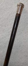Antique Tabernacle Porthmadog Malacca Walking Stick / Cane Silver Repousse 1919