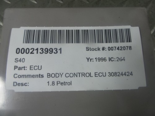 1996 volvo s40 30824424 - 30824424, ecu