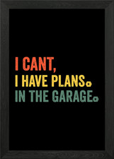 Garage Plans Funny Retro Father's D Framed Wall Art Poster Canvas Print Picture