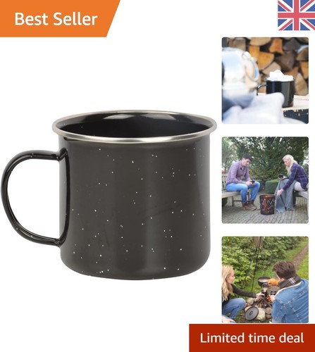 Insulated black enamel mug - insulated,