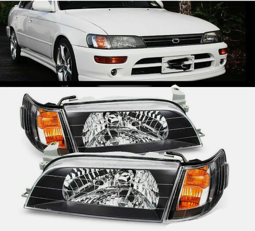 Front black headlight - headlight, corner