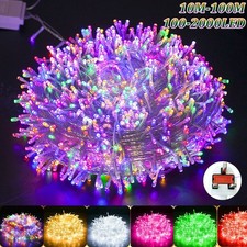 100M LED Christmas Fairy String Lights Mains Plug In Outdoor Garden Party Decor