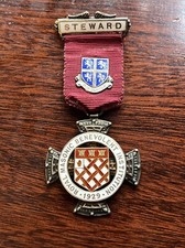 Sterling Silver Gilt Royal Masonic Benevolent Institution Steward Jewel - 1929