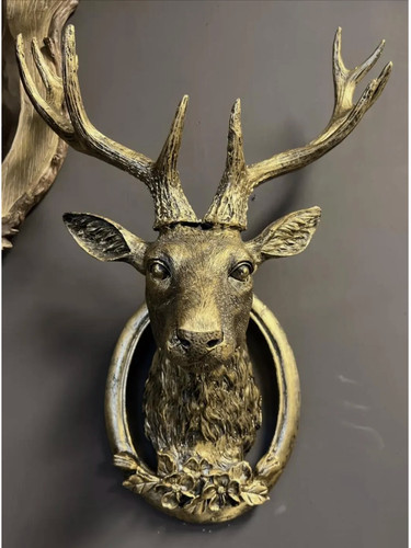 Gold stag bust antique - , style