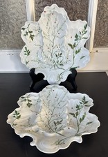 LIMOGES BRA GIFTS OYSTER FLAT 2 PORCELAIN OYSTER PLATES