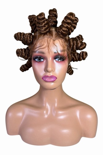 Brown bantu knot - knot, lace