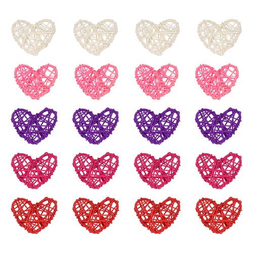 20pcs heart rattan ball - heart, vase