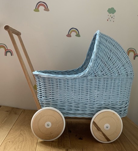 Light blue wicker doll - light, doll’s