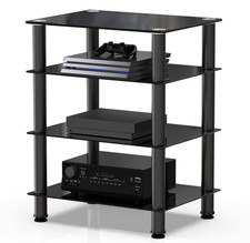 Hi-fi Rack, Audio Video, 4 Tier Glass Stand, Toughened Glass Shelves, Brand New.