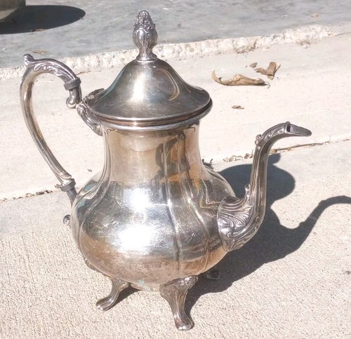 Antique silver plated teapot - plated,