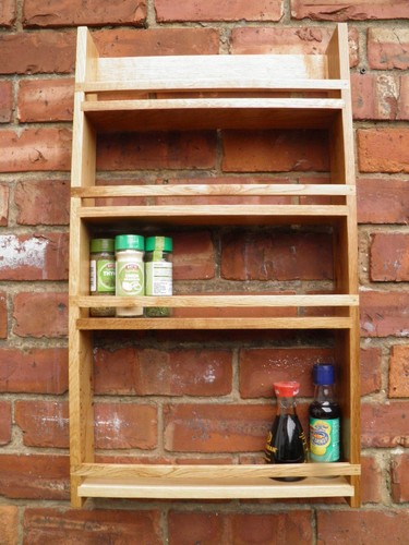 Solid oak spice rack - oak,