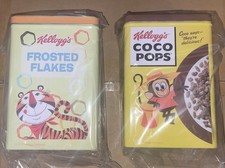 24 Vintage Kelloggs Coco Pops & Frosted Flakes Retro Cereal Tins