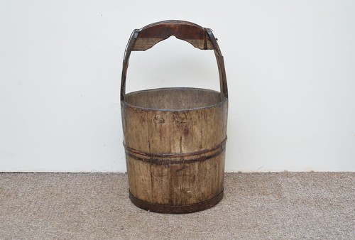 Old vintage wooden rice - vintage, bucket