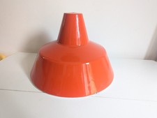 Orange Vintage Danish Louis Poulsen Industrial Enamel Lampshade  Mid Century 