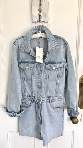 Zara denim collared - collared, buttoned