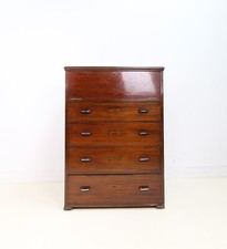 Large Art Deco Mahogany Secretaire Chest Of Drawers