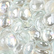 CLEAR Iridescent Decorative Glass PEBBLES Stones Nuggets Wedding EVENTS Craft