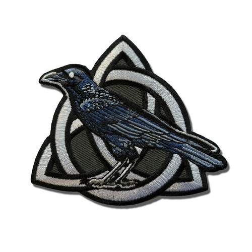 Embroidered celtic crow - embroidered,